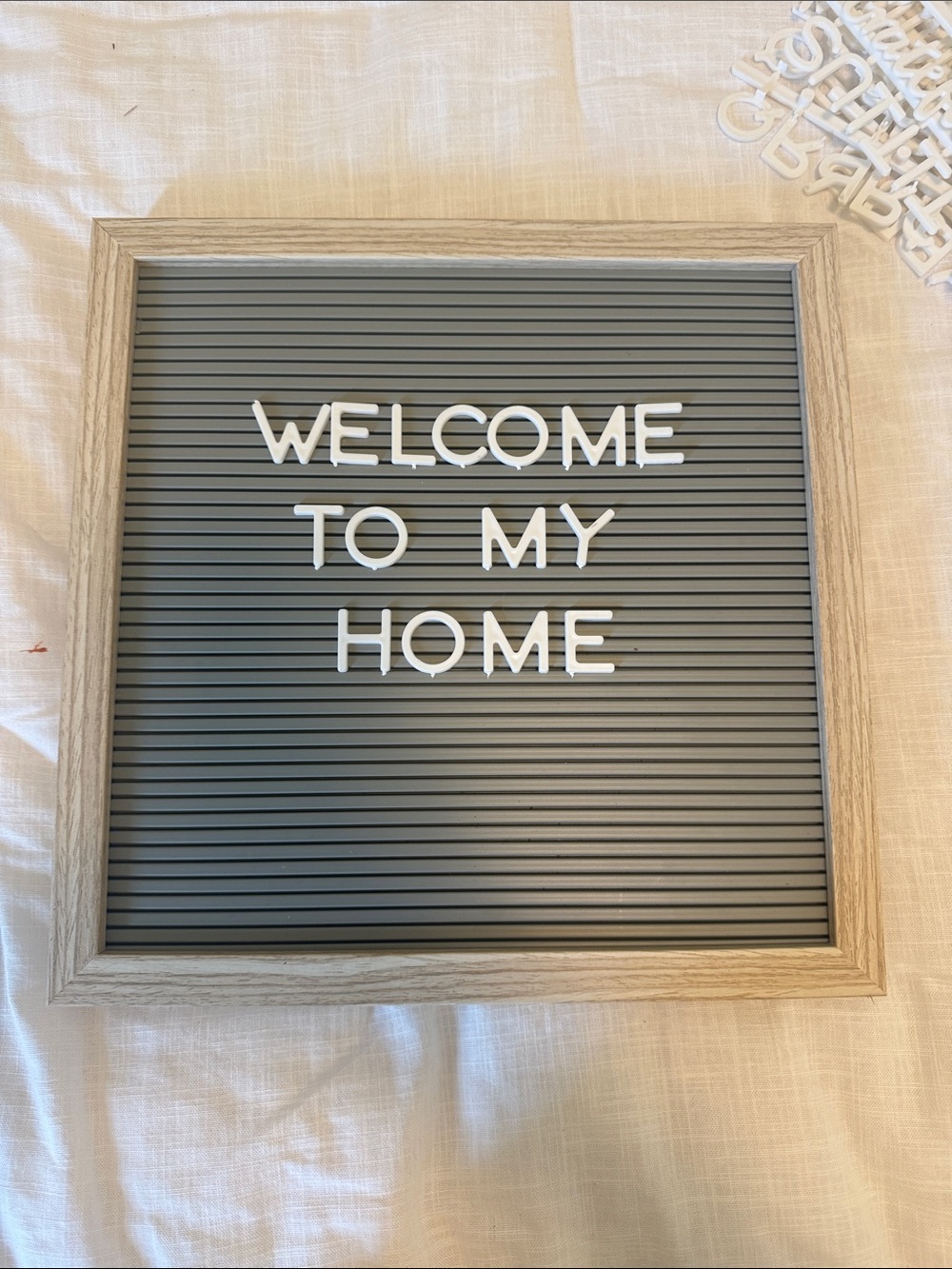 Gray Letter Board with Wood Frame - Welcome to My Home